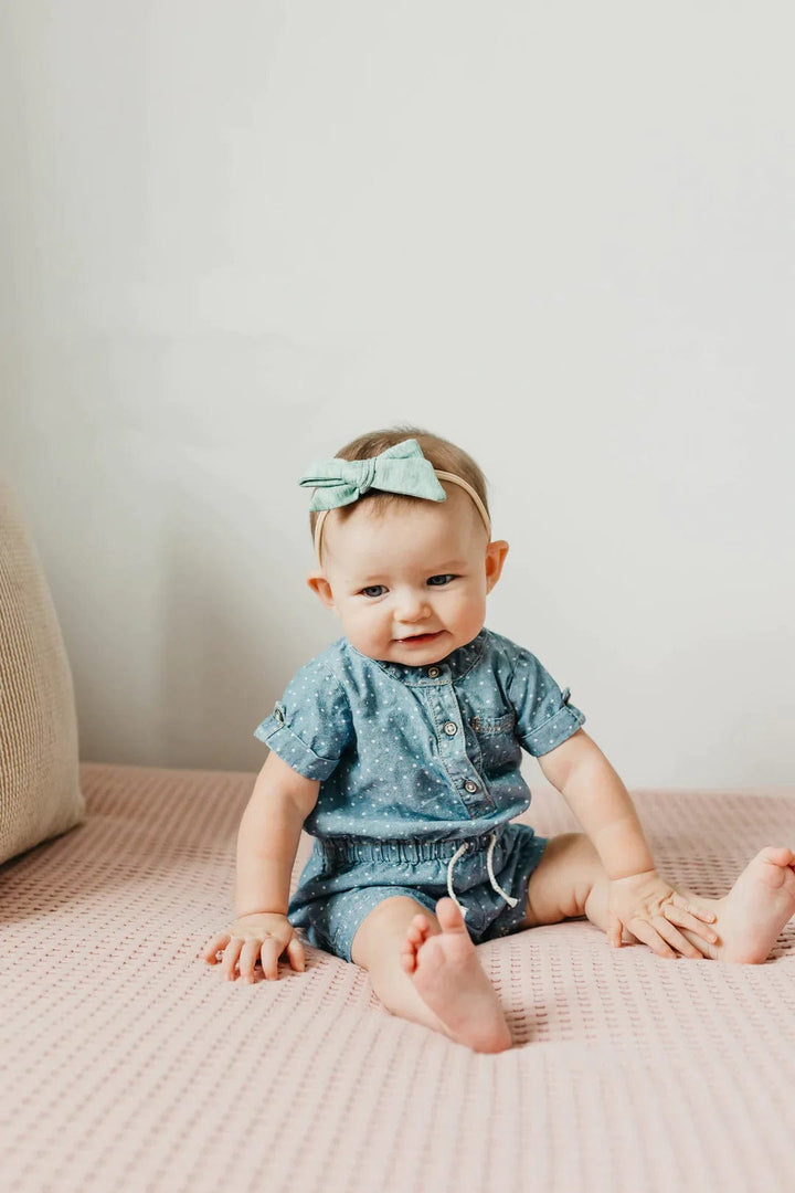 Copper Pearl Headband Emerson Classic Nylon Bow