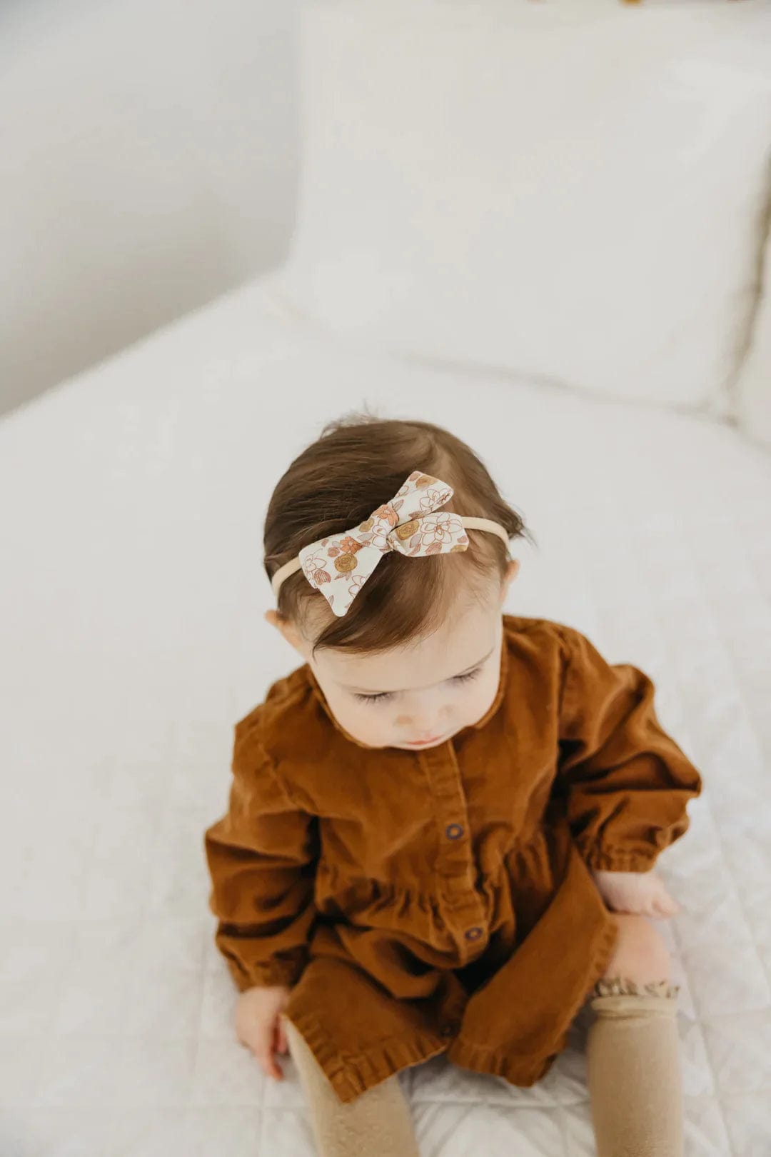 Copper Pearl Headband Ferra Classic Nylon Bow