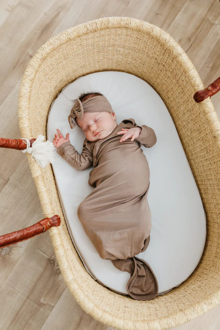 Copper Pearl knotted gown Gobi Newborn Knotted Gown