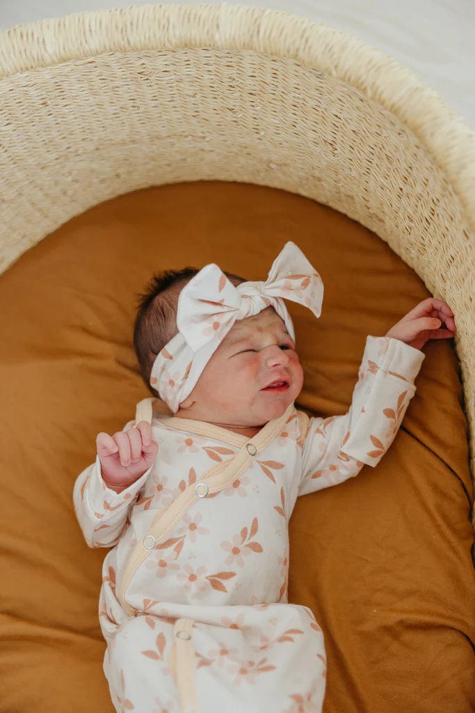 Copper Pearl knotted gown Rue Newborn Knotted Gown