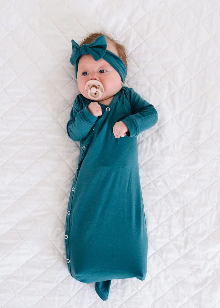 Copper Pearl knotted gown Steel Newborn Knotted Gown