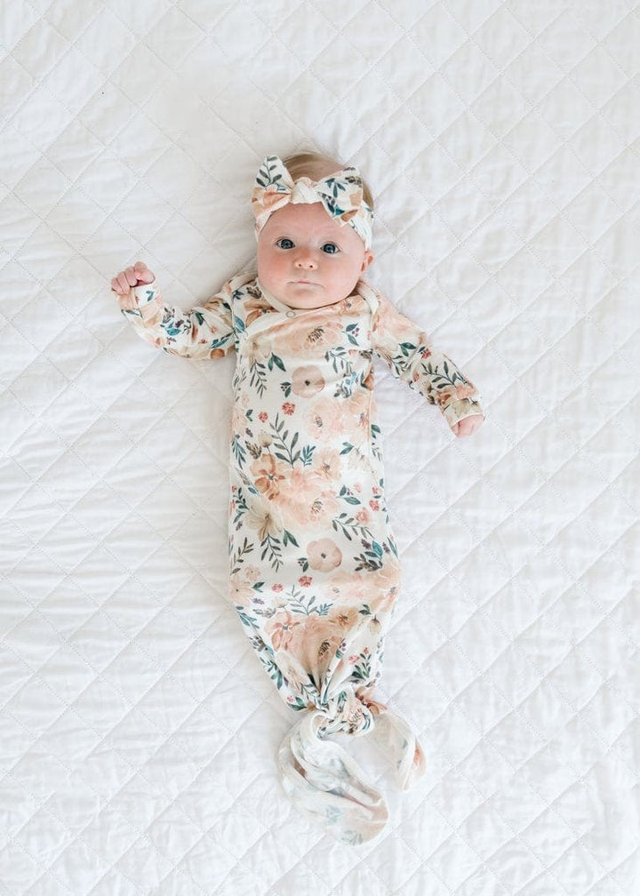 Copper Pearl Sleeping Autumn Newborn Knotted Gown