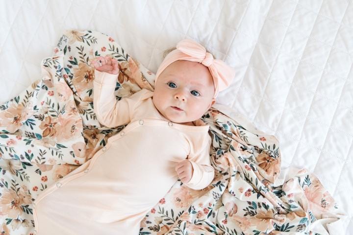 Copper Pearl Sleeping Blush Newborn Knotted Gown