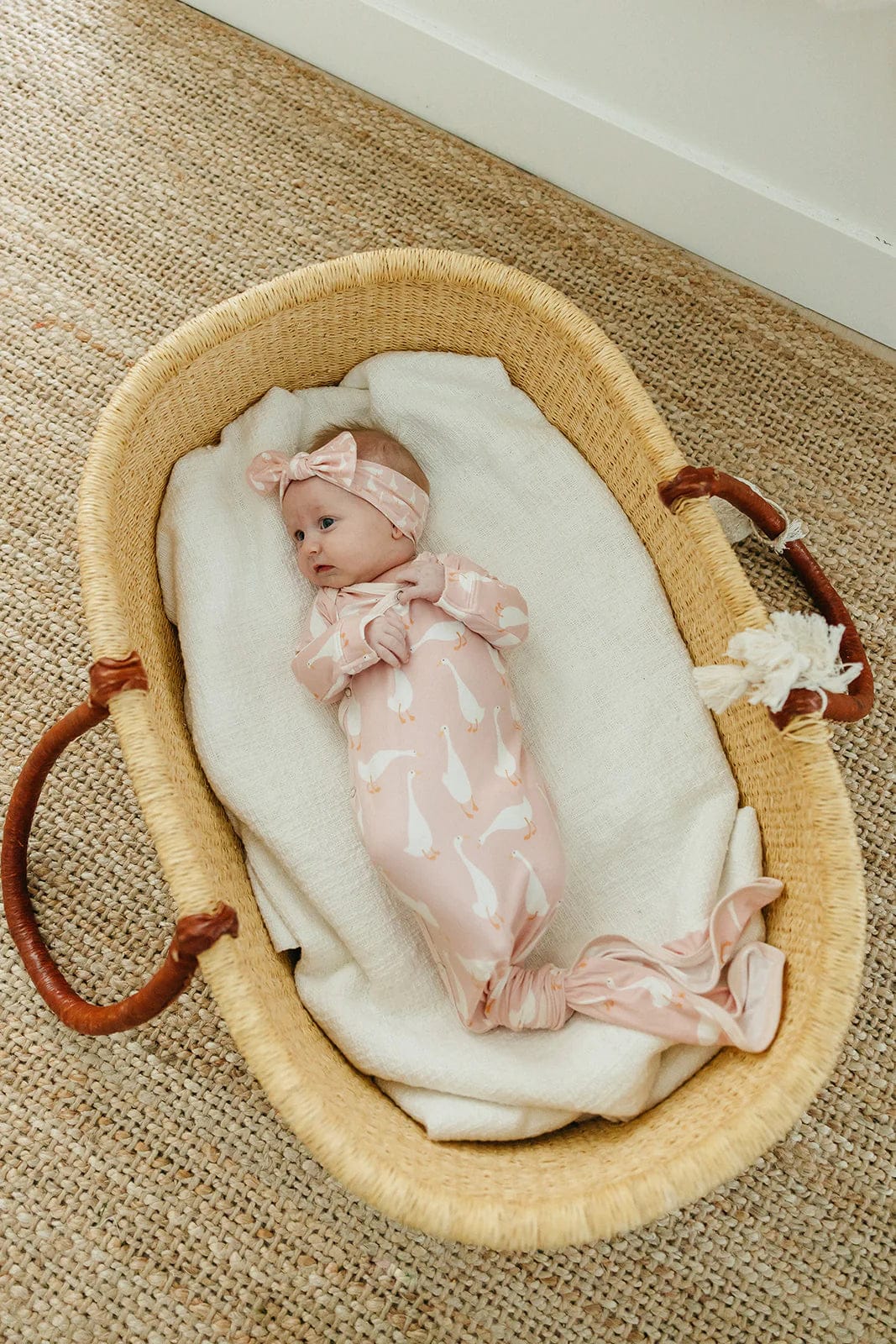 Copper Pearl Sleeping Goosie Newborn Knotted Gown