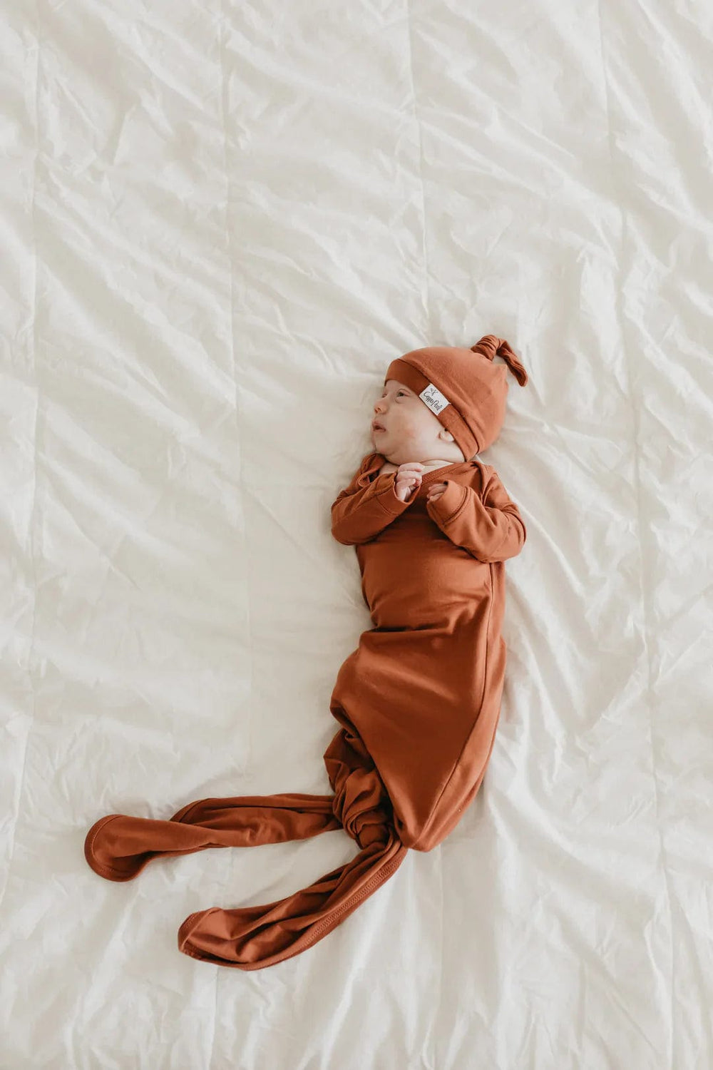 Copper Pearl Sleeping Moab Newborn Knotted Gown