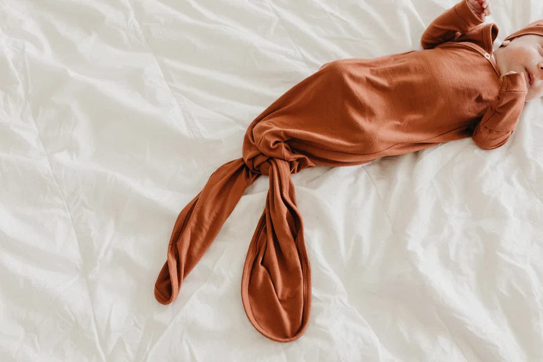 Copper Pearl Sleeping Moab Newborn Knotted Gown