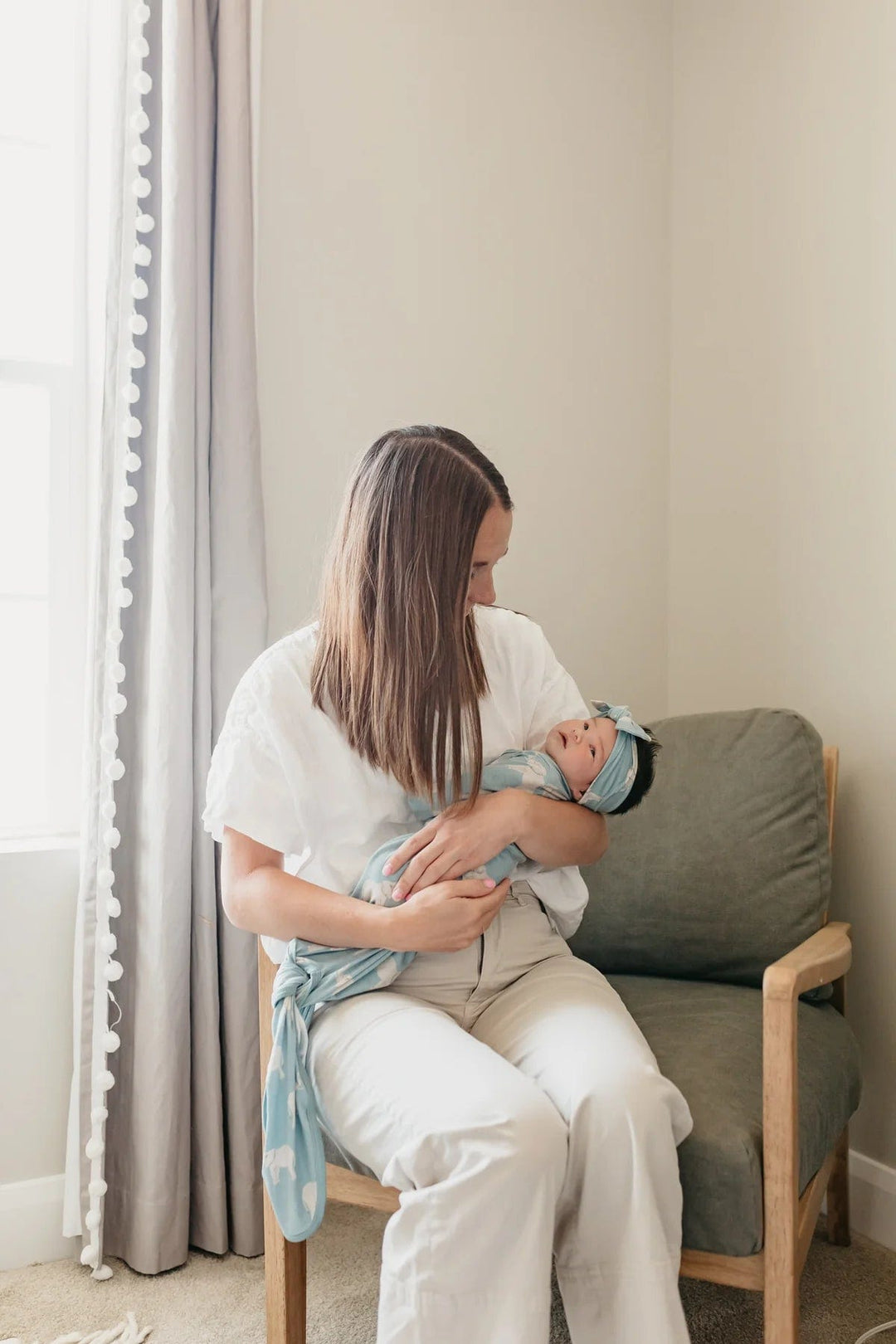 Copper Pearl Sleeping Peanut Newborn Knotted Gown