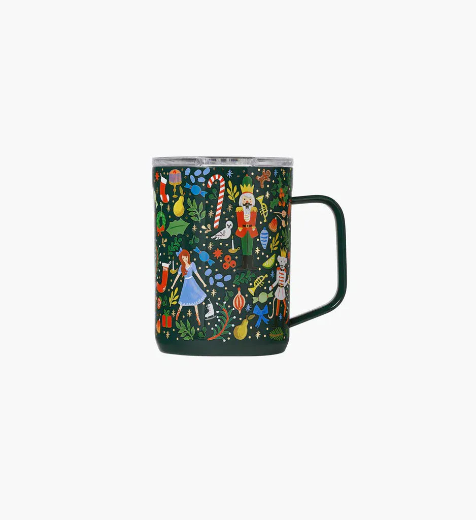 Corkcicle Home 16 oz. Mug - Rifle Paper Co. - Nutcracker Green