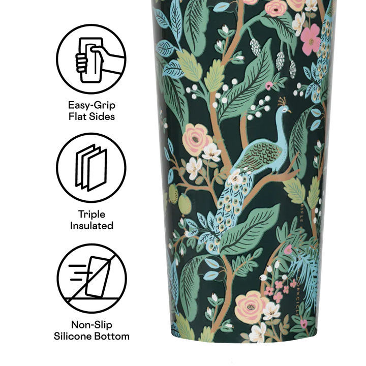 Corkcicle Home 24oz. Rifle Paper Co. Cold Cup - Peacock Blue