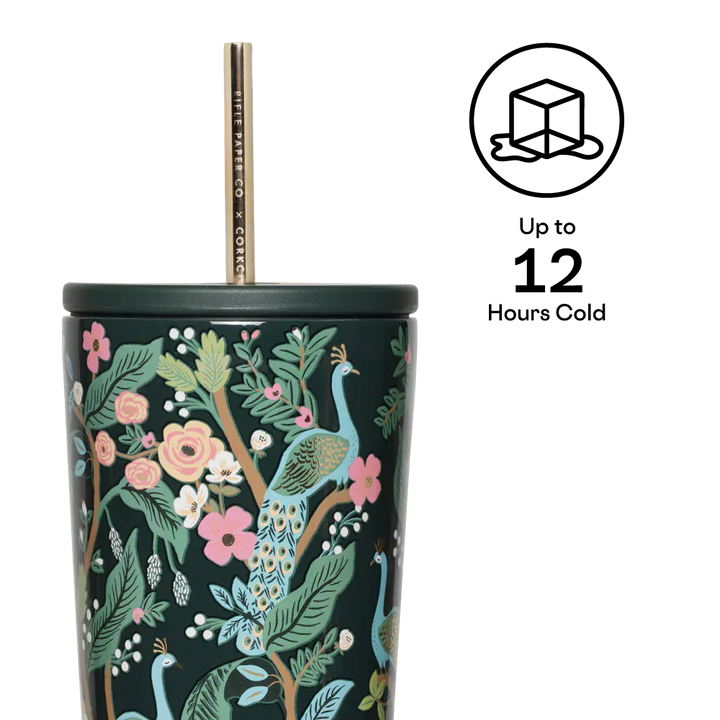 Corkcicle Home 24oz. Rifle Paper Co. Cold Cup - Peacock Blue