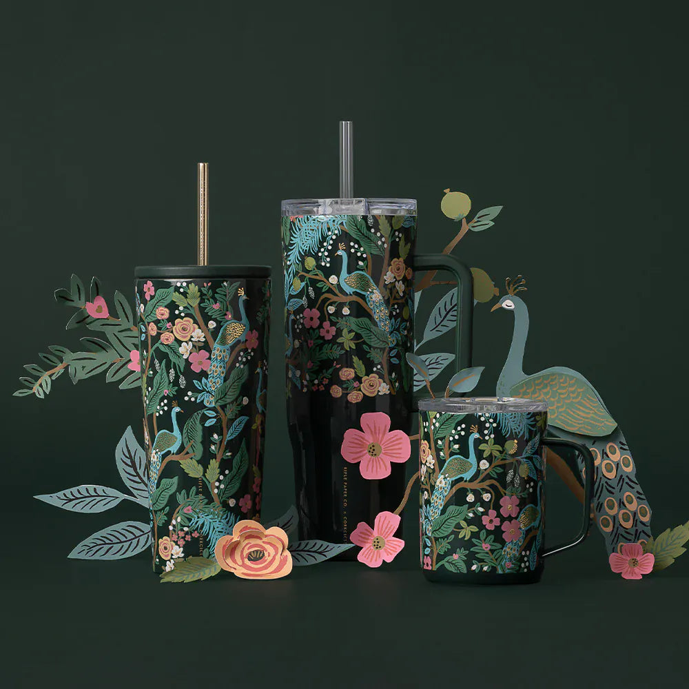 Corkcicle Home 24oz. Rifle Paper Co. Cold Cup - Peacock Blue