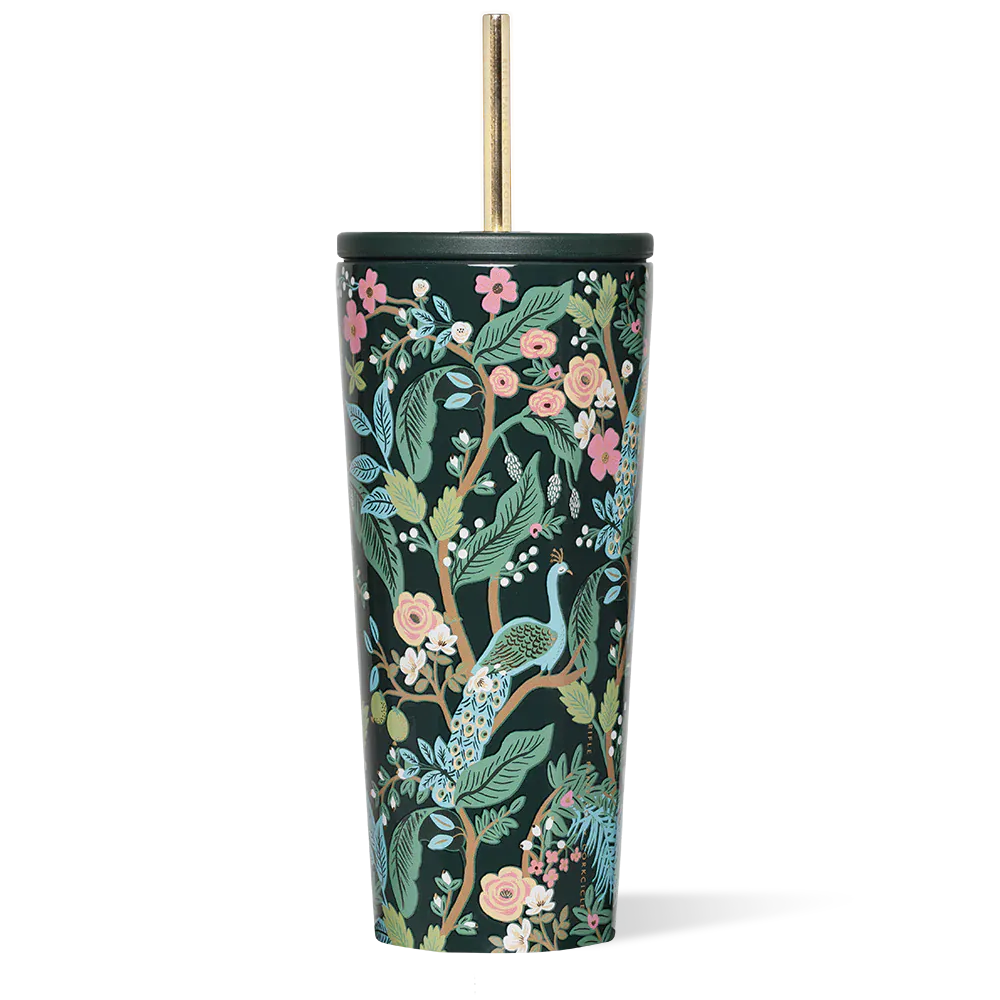 Corkcicle Home 24oz. Rifle Paper Co. Cold Cup - Peacock Blue