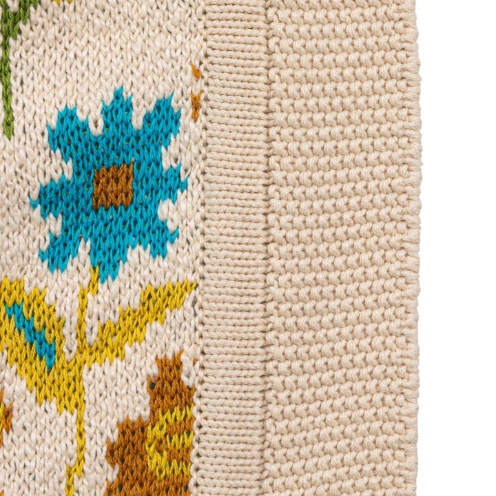 Creative Coop Baby Cotton Knit Baby Blanket with Florals