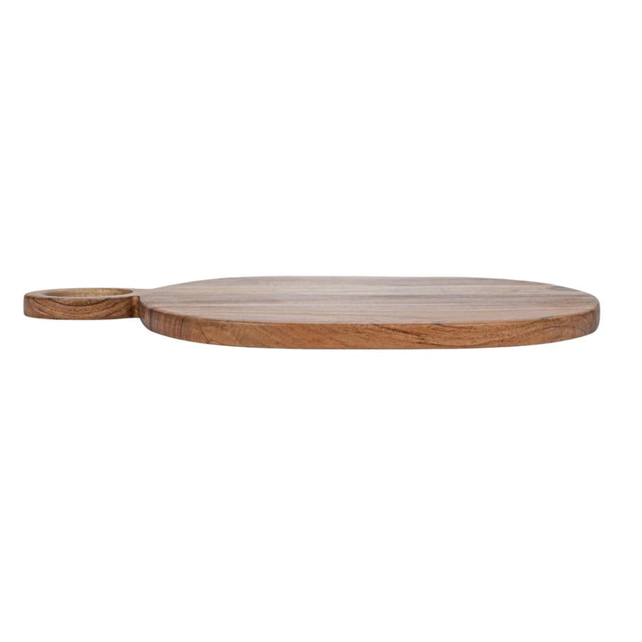 Creative Coop Cheese Board Acacia Wood Cheese/Cutting Board w/ Handle