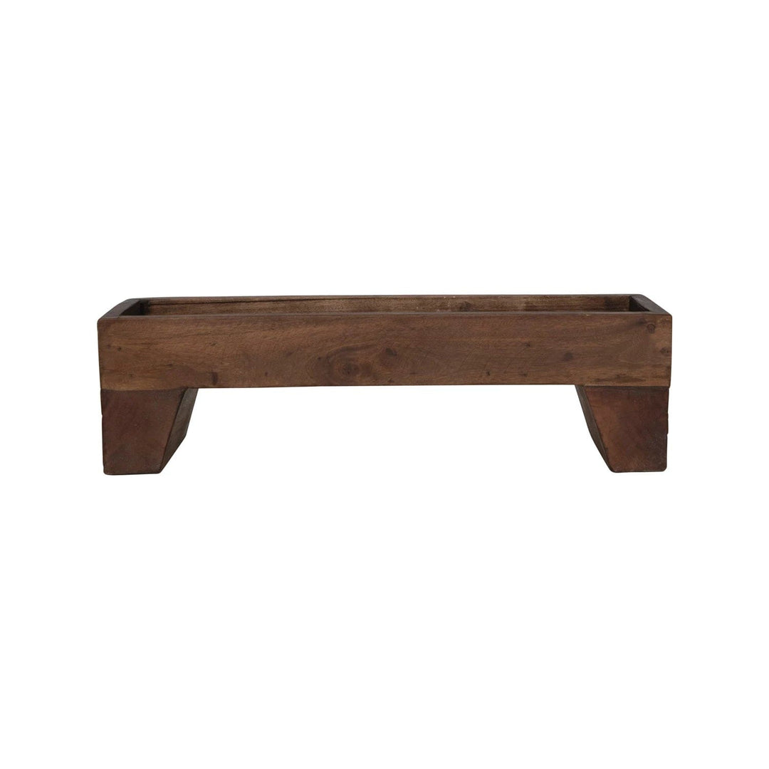 Creative Coop Cheese Board Reclaimed Wood & Metal Tray with Taper Holders