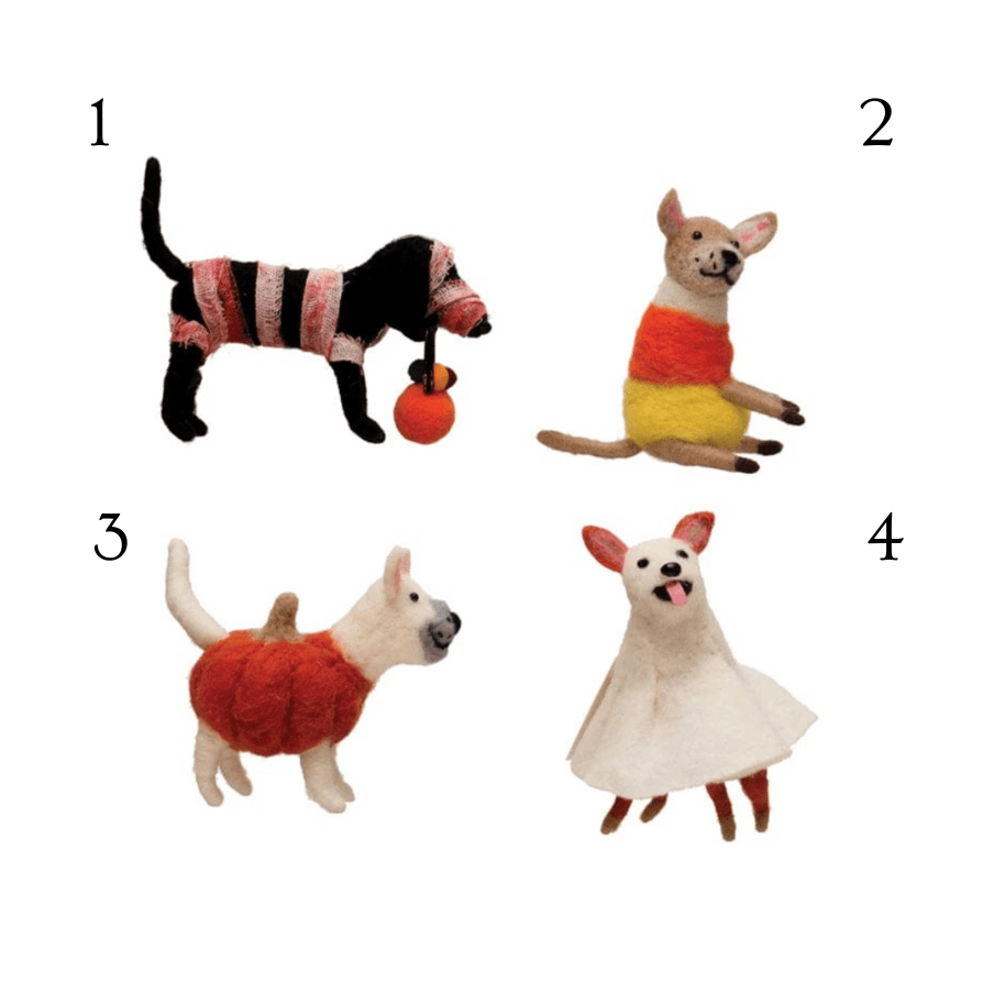 Creative Coop Decor Wool Felt Dog in Costume | 4 Styles