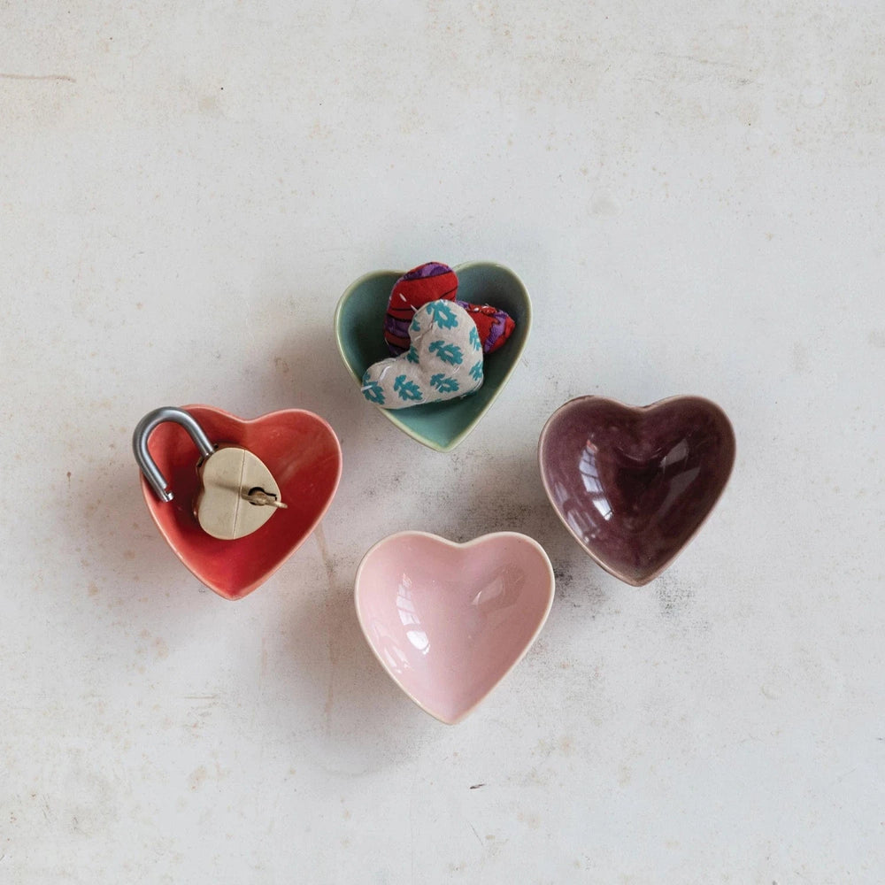 Creative Coop Dish Stoneware Heart Shaped Dish