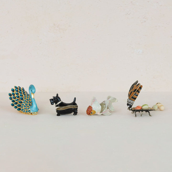 Creative Coop Fashion Enameled Bee Shaped Trinket Box with Jewels