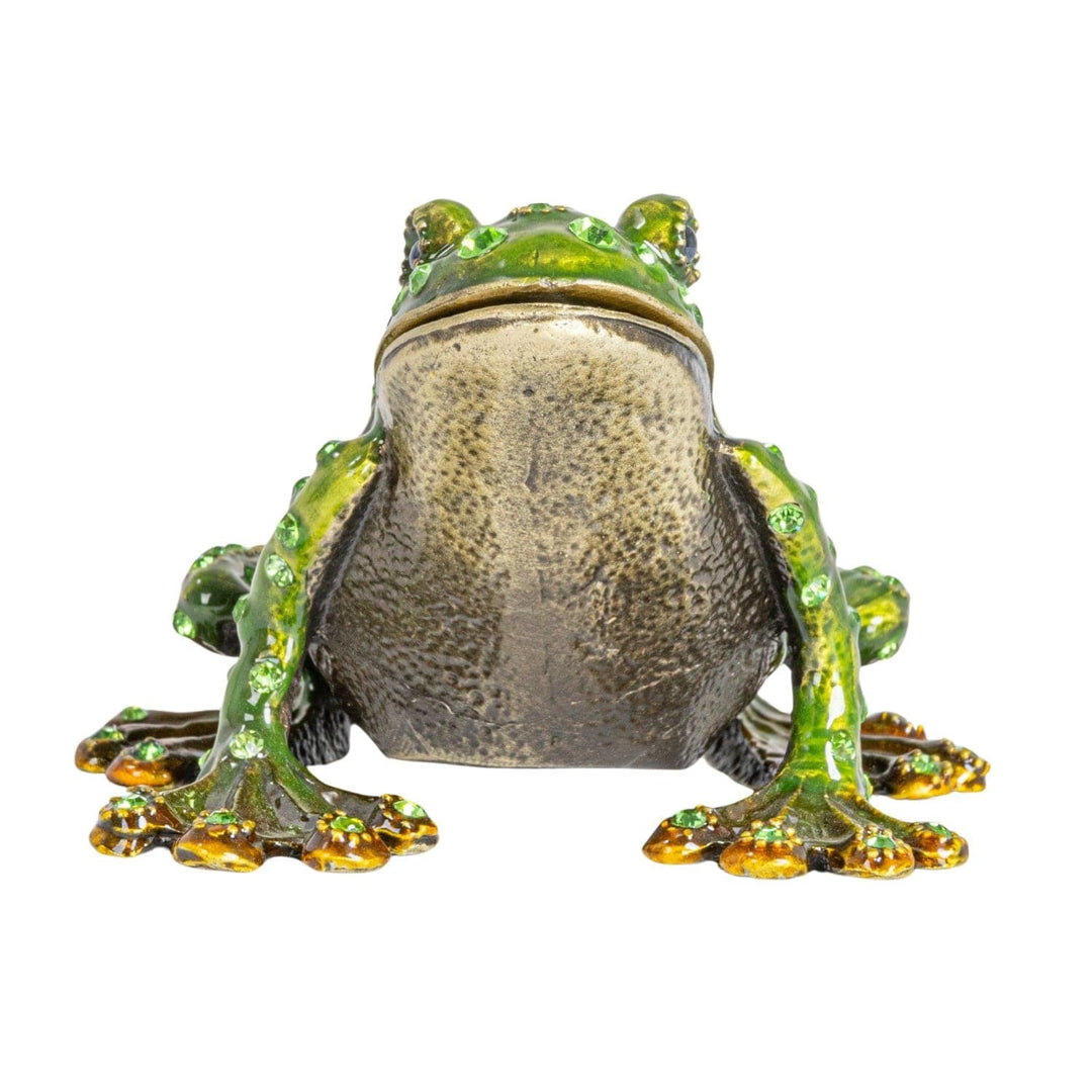 Creative Coop Fashion Enameled Metal Frog Shaped Trinket Box with Jewels