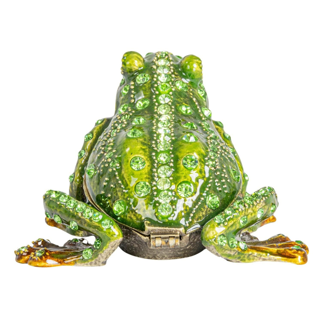 Creative Coop Fashion Enameled Metal Frog Shaped Trinket Box with Jewels