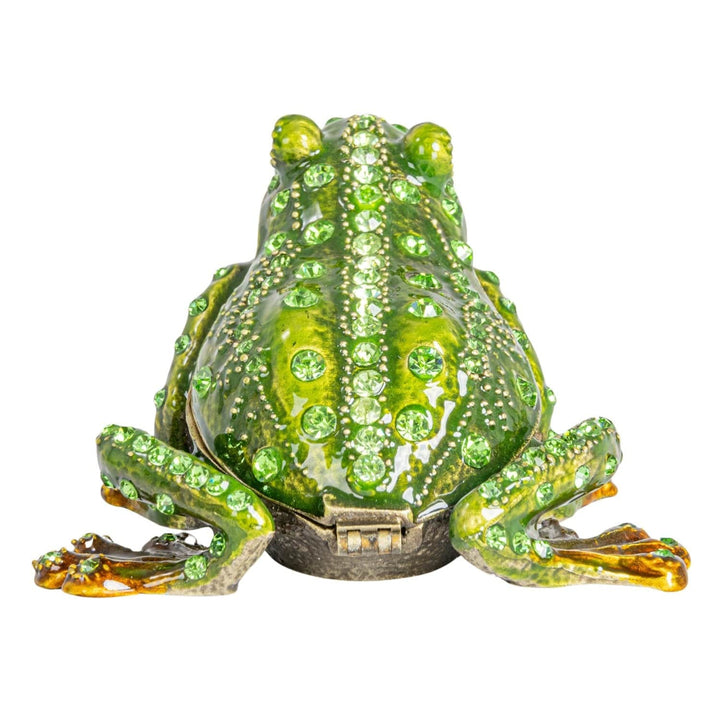 Creative Coop Fashion Enameled Metal Frog Shaped Trinket Box with Jewels