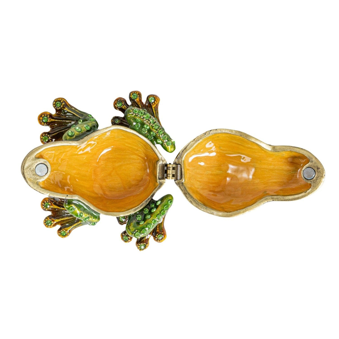 Creative Coop Fashion Enameled Metal Frog Shaped Trinket Box with Jewels