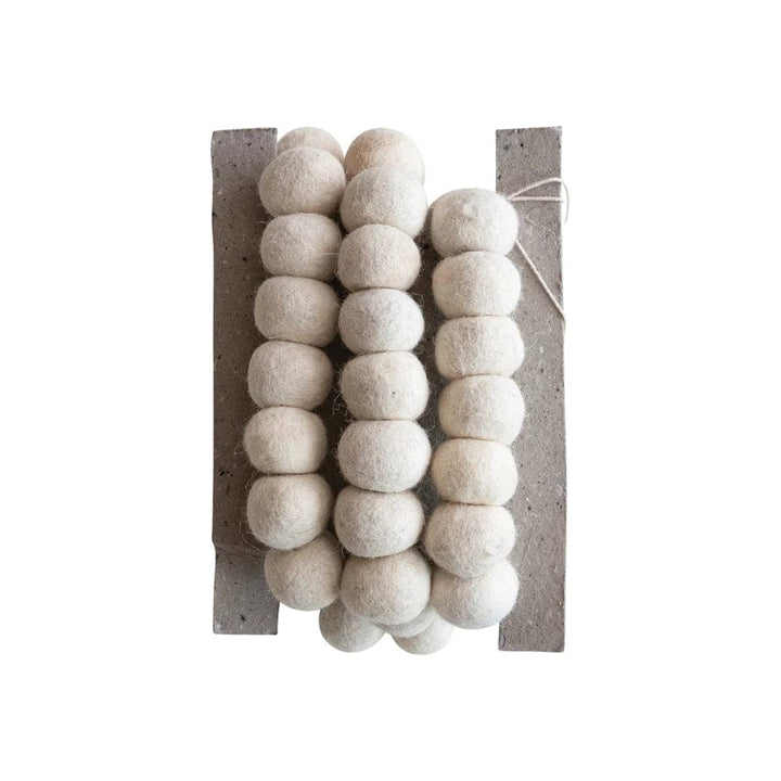 Creative Coop Garland 72" Handmade Wool Felt Ball Garland