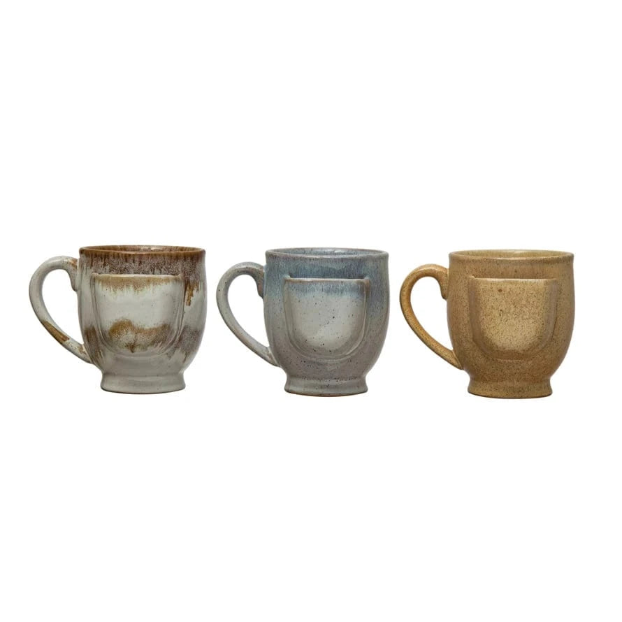 Creative Coop Gifts Stoneware Mug with Tea Bag Holder