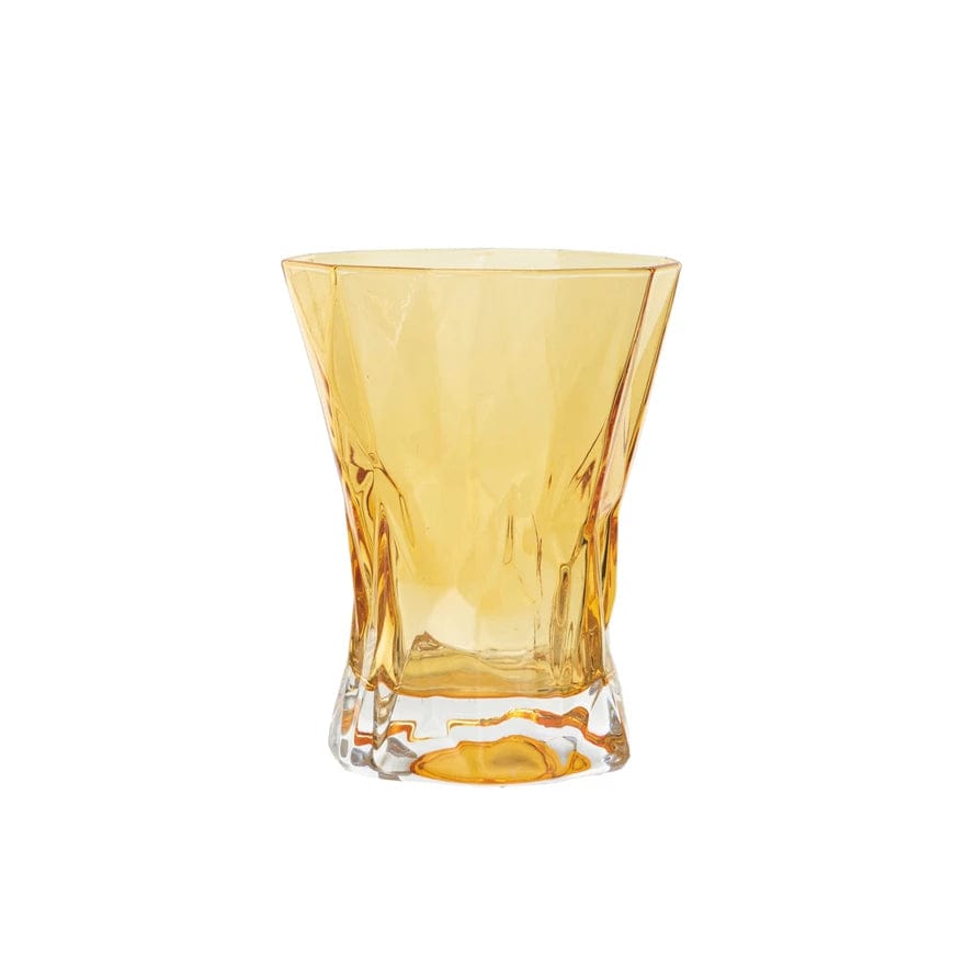 Creative Coop Glass 10 oz. Drinking Glass, Amber Color