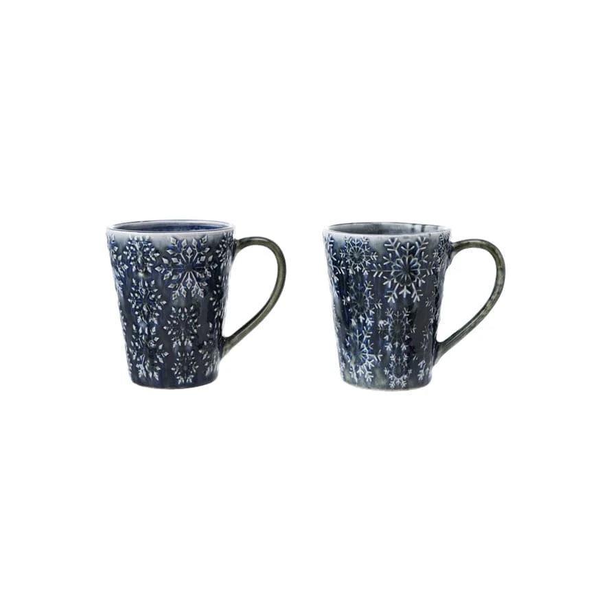 Creative Coop Holiday 14 oz. Debossed Stoneware Mug