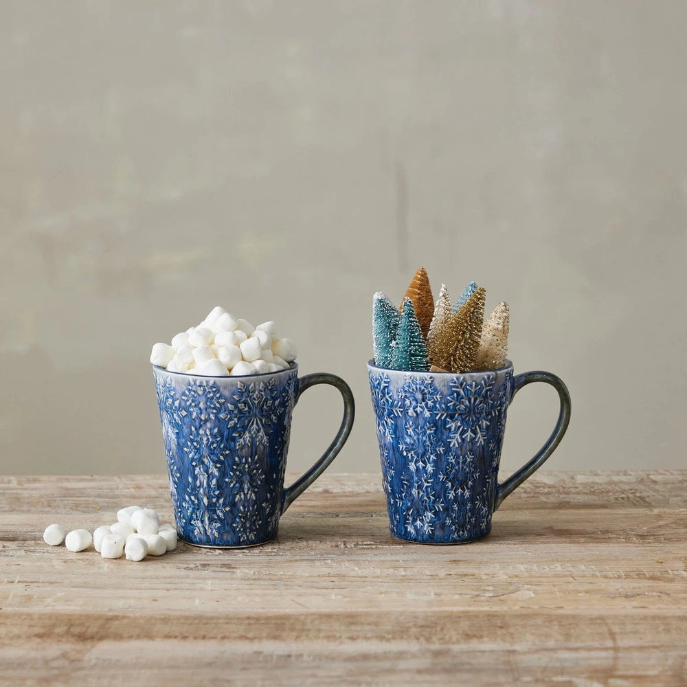 Creative Coop Holiday 14 oz. Debossed Stoneware Mug
