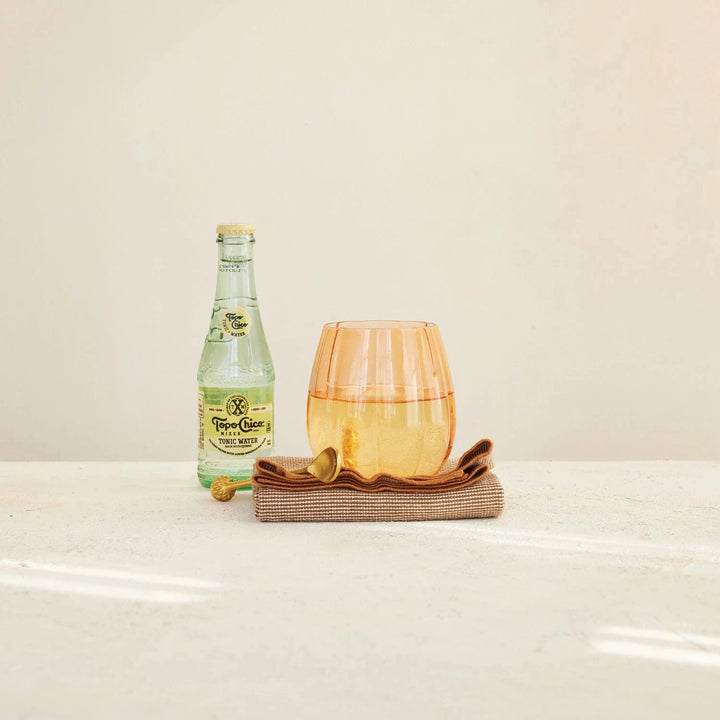 Creative Coop Holiday 22 oz. Stemless Pumpkin Shaped Wine Glass