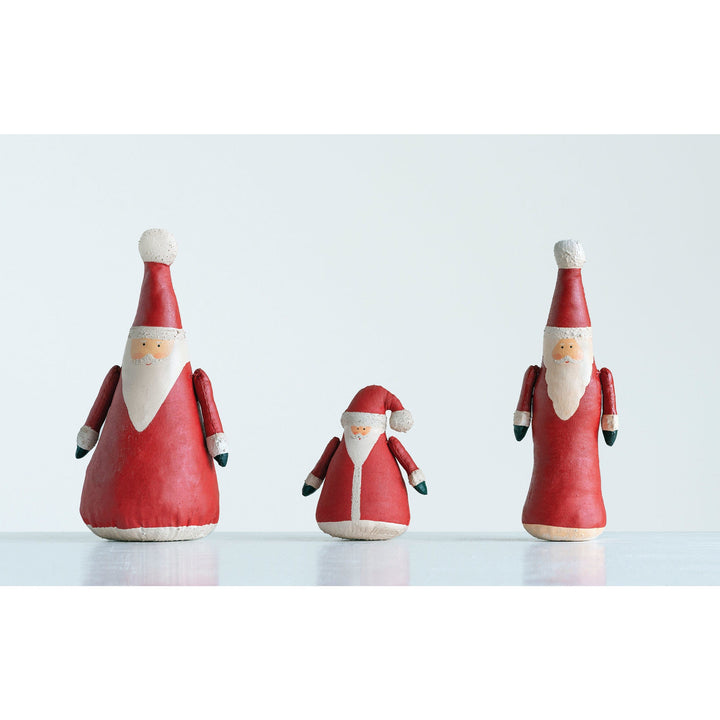 Creative Coop Holiday Decor Hand-Painted Canvas Santa | 3 Styles