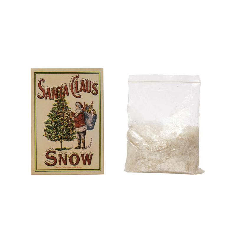 Creative Coop Holiday Decor Mica Snow In Box "Santa Claus Snow"