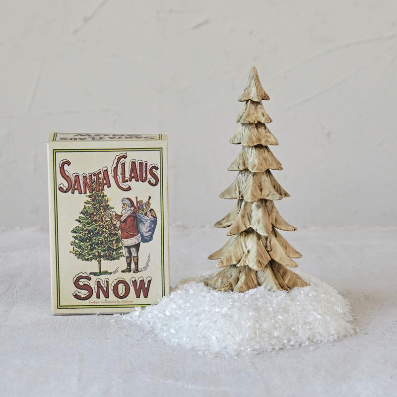 Creative Coop Holiday Decor Mica Snow In Box "Santa Claus Snow"