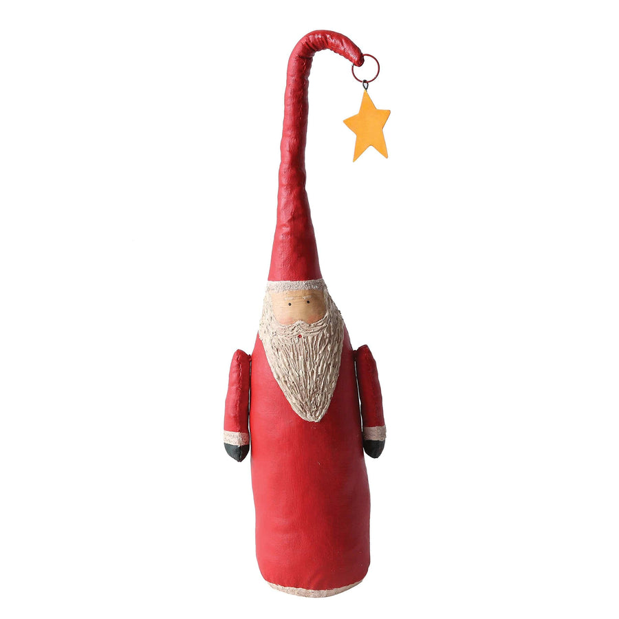 Creative Coop Holiday Decor Tall W/Star Hand-Painted Canvas Santa | 3 Styles