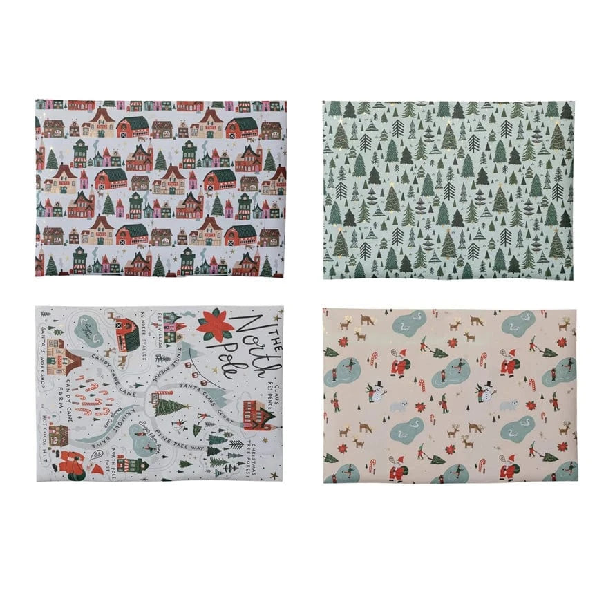 Creative Coop Holiday Festive Wrapping Paper Sheets