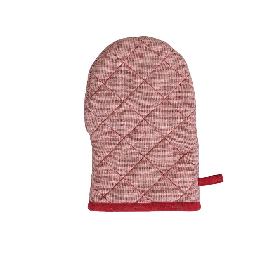 Creative Coop Holiday Kitchen Red Woven Cotton Hot Mitt