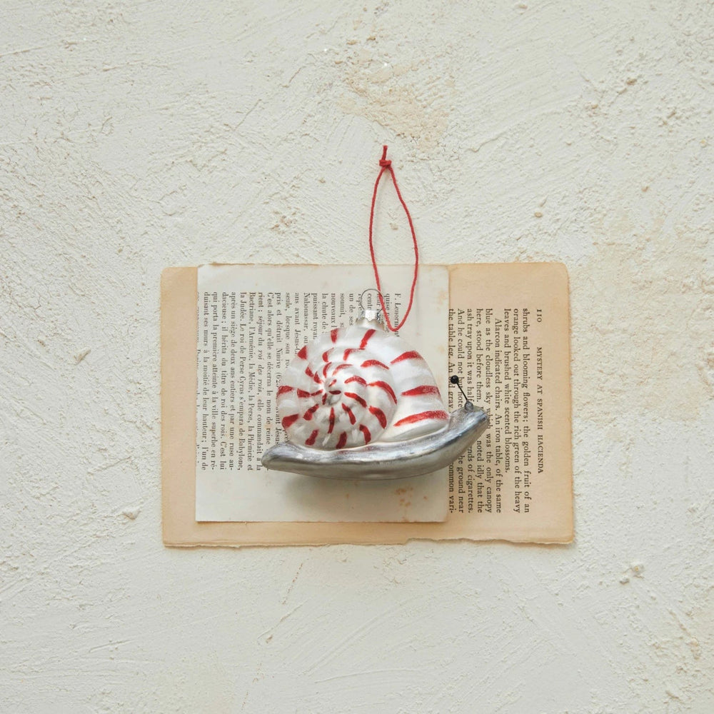 Creative Coop Holiday Ornaments Glass Snail Ornament