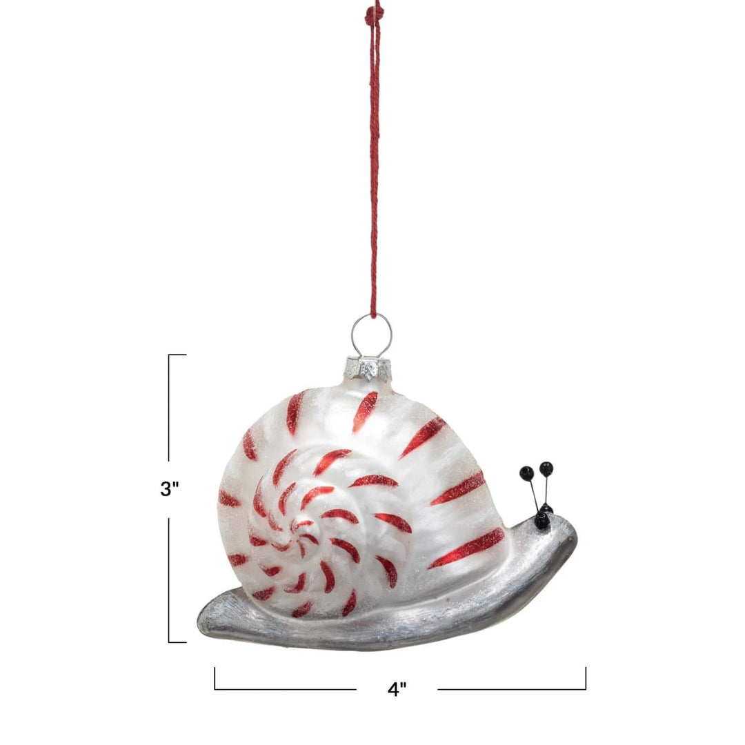 Creative Coop Holiday Ornaments Glass Snail Ornament