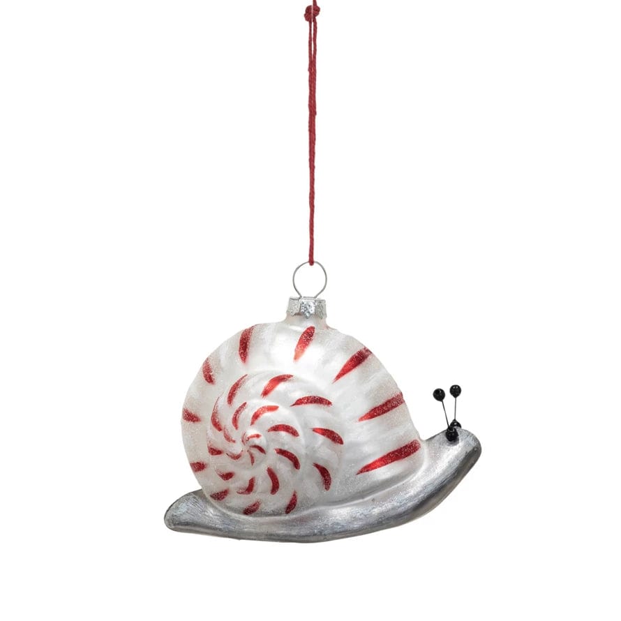 Creative Coop Holiday Ornaments Glass Snail Ornament