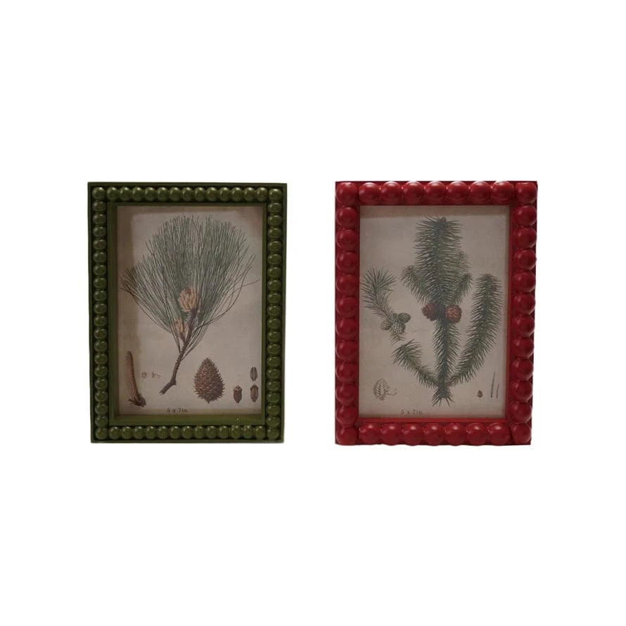 Creative Coop Holiday Painted Wood Hobnail Photo Frame