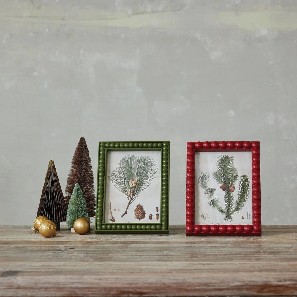 Creative Coop Holiday Painted Wood Hobnail Photo Frame