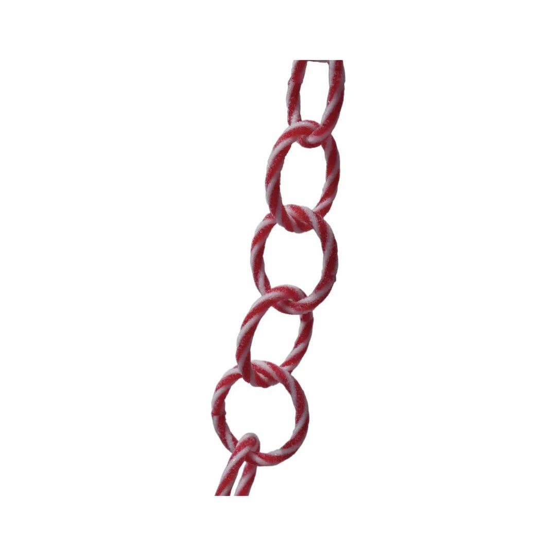 Creative Coop Holiday Plastic Link Garland with Candy Stripes, Red & White