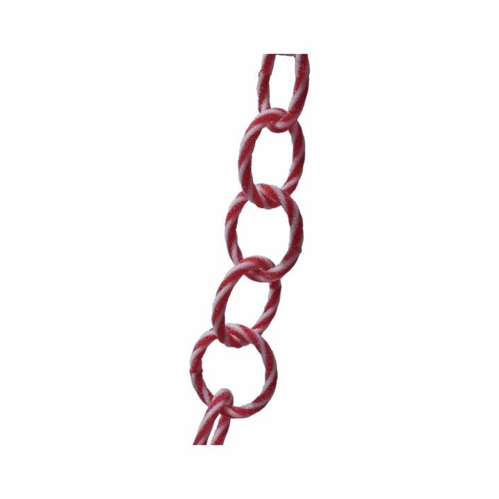 Creative Coop Holiday Plastic Link Garland with Candy Stripes, Red & White