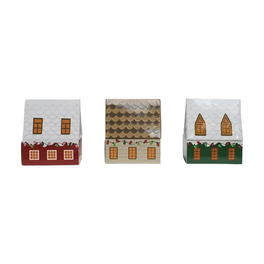 Creative Coop Holiday Safety Matches in House Shaped Matchbox