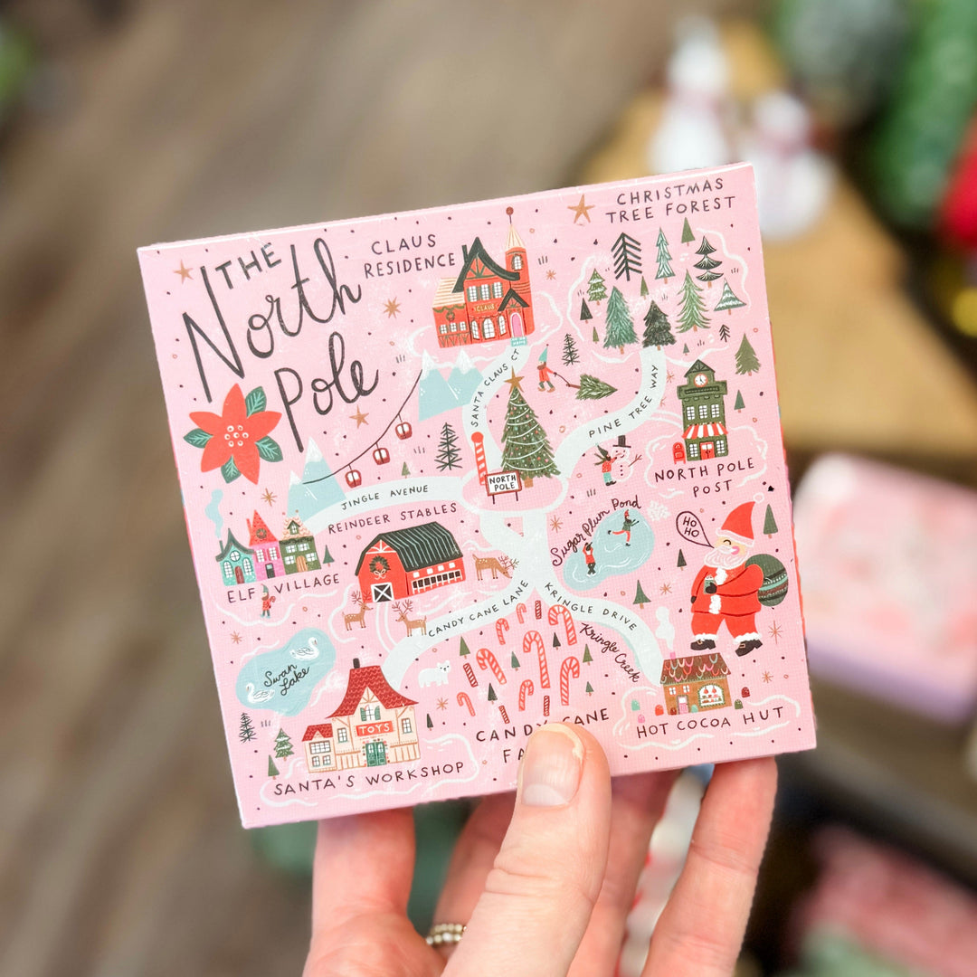 Creative Coop Holiday Safety Matches in Matchbox with North Pole Scene