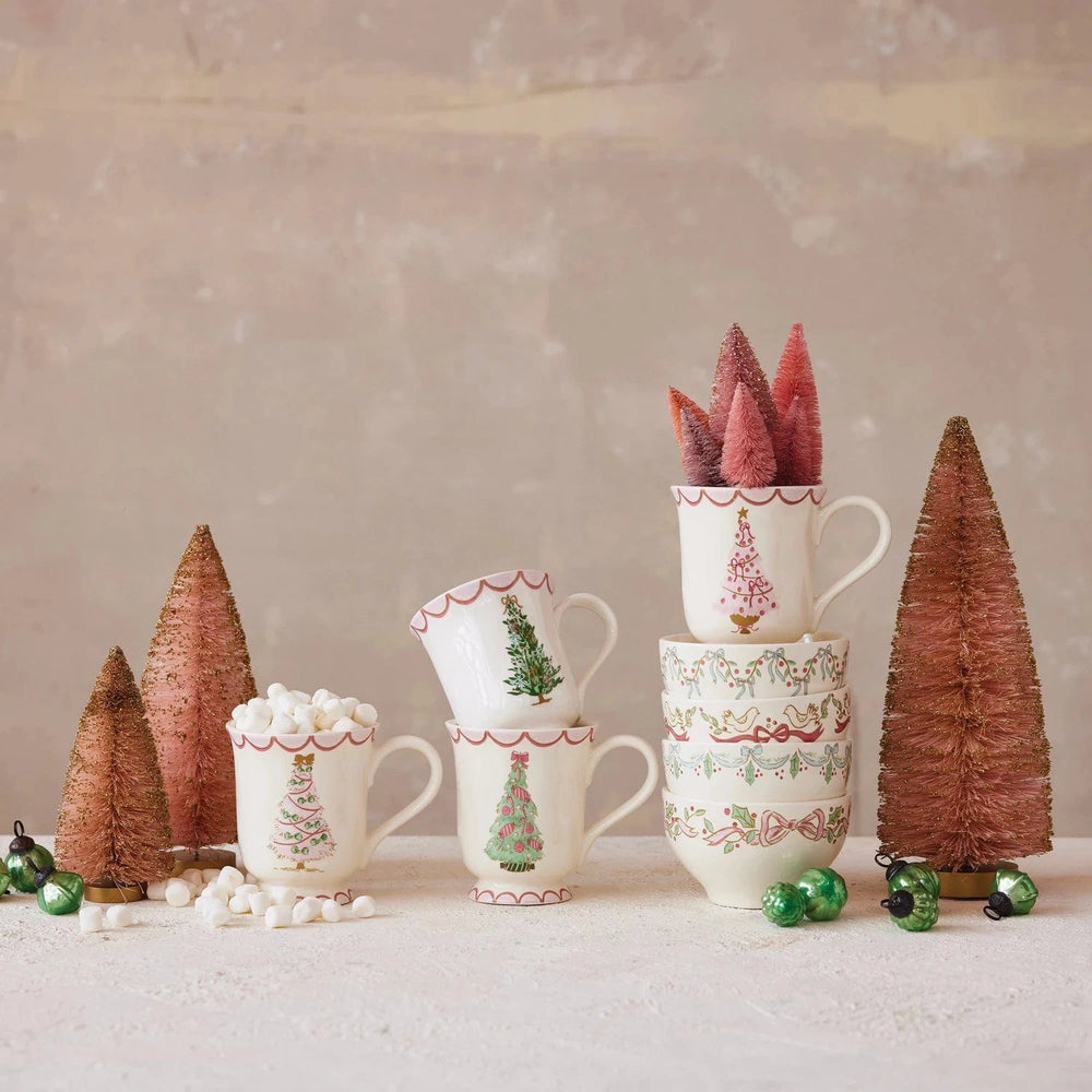 Creative Coop Holiday Stoneware Bowl with Bows