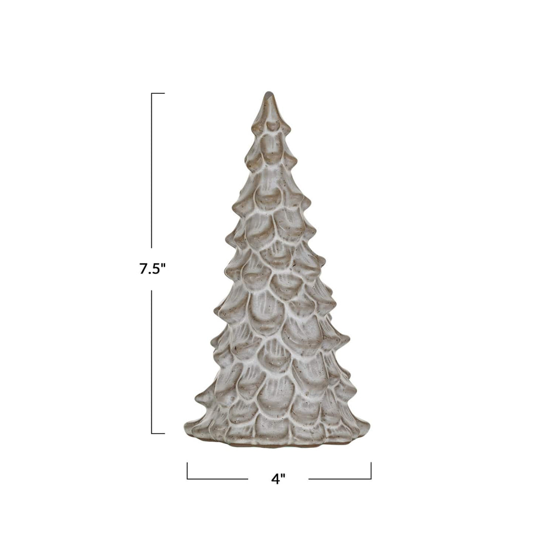 Creative Coop Holiday Stoneware Tree Cream Color