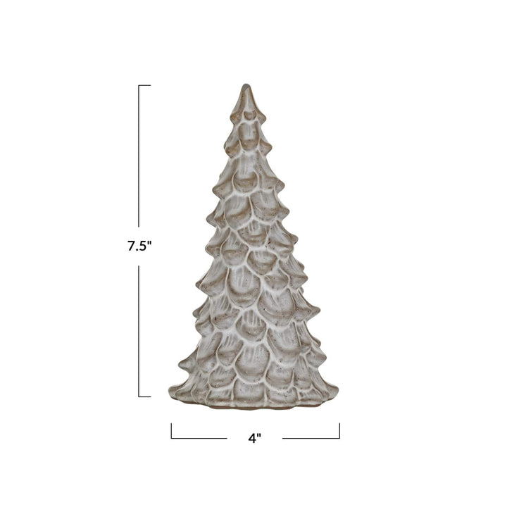 Creative Coop Holiday Stoneware Tree Cream Color